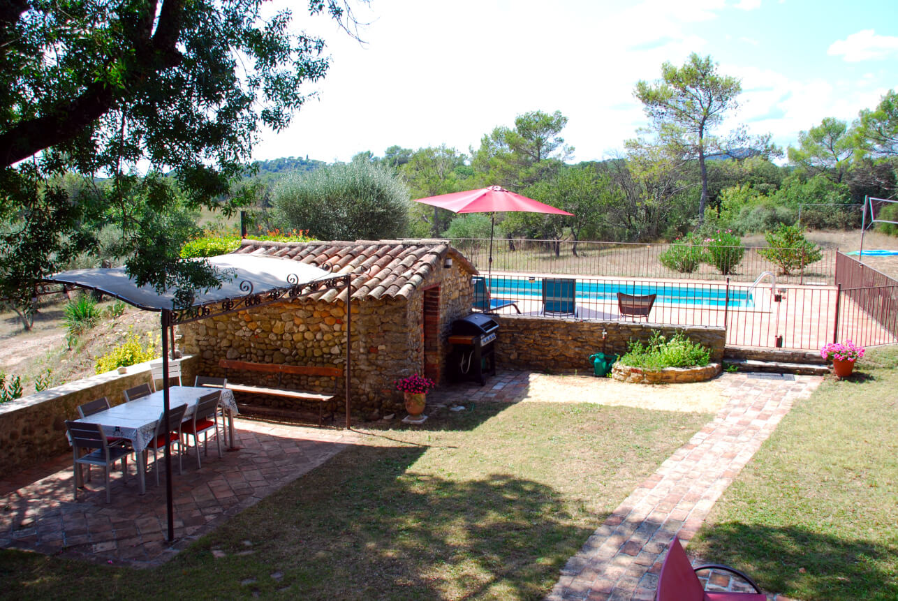 The outside of the french cottage